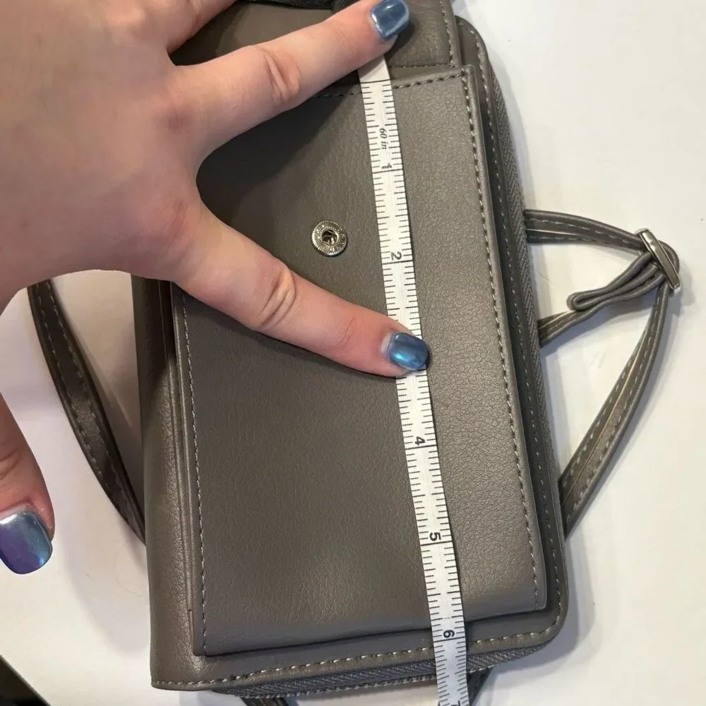 Kukoo Small Crossbody Bag Cell Phone Purse Wallet with Credit Card Slots Grey